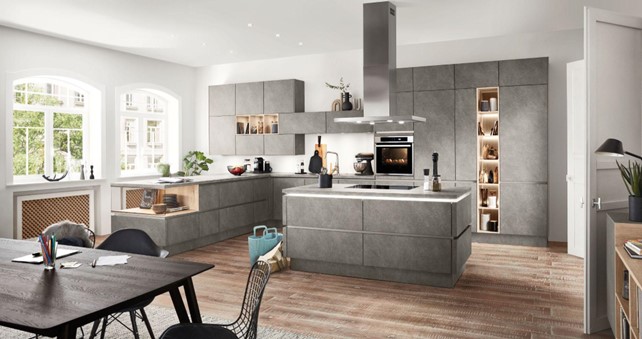 feng shui kitchen design grey island layout