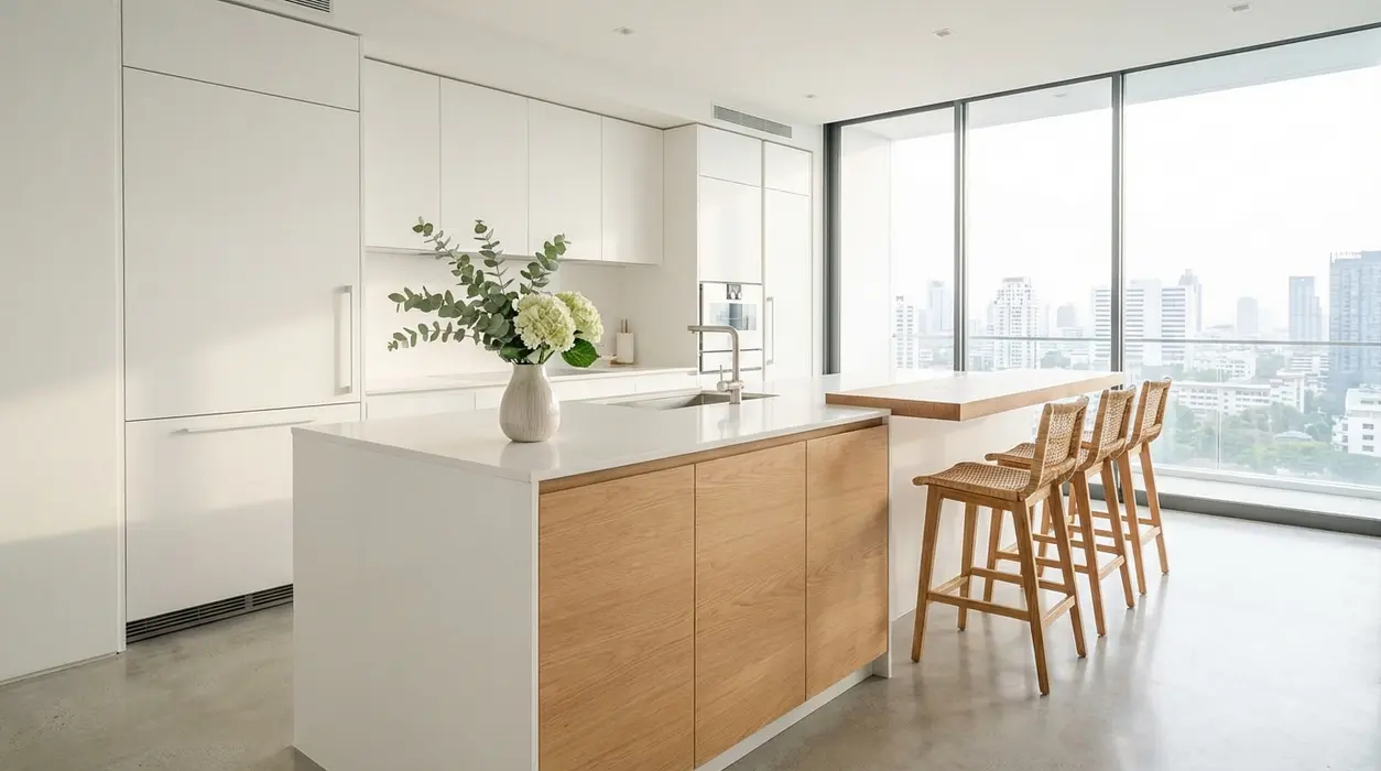 Add Warmth to a White Kitchen | German Design Bangkok - Featured Image